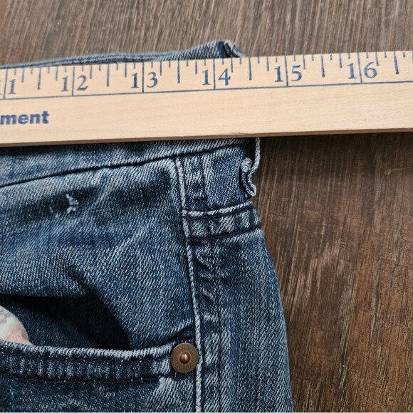 7 For All Mankind Jeans Women's Sz 26 A-Pocket Flare Low Rise Denim 27X31 GUC - Picture 6 of 10